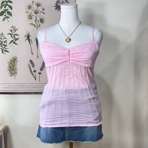 Pink Pleated Babydoll Cami Top Femme Coquette Dolly Kei Shoujo Girl Romantic M 8